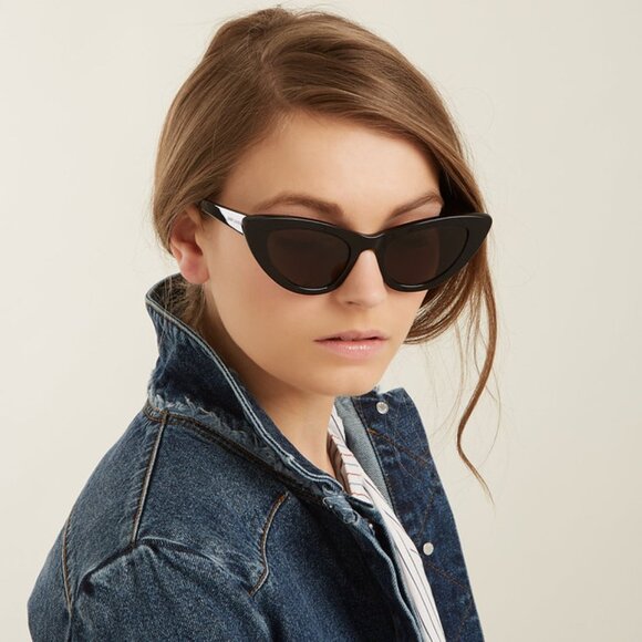 NEW SAINT LAURENT SUNLASSES, BLACK CAT EYE WOMEN EYEWEAR SAINT LAURENT - Picture 2 of 4